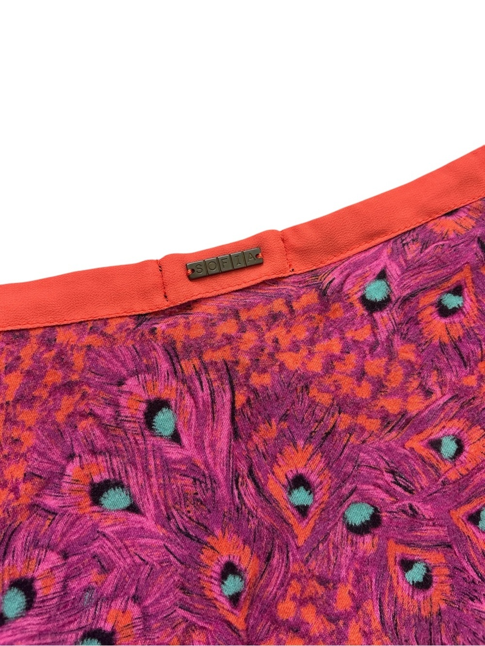 SOFIA by ViX Pink Peacock-Print Swim Coverup size M - Picture 6 of 6